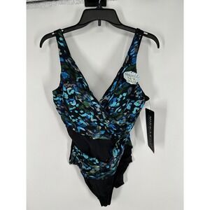 Miraclesuit Tummy Control Swimsuit Women 14 Sophisticat Circe Sleeveless 6558638